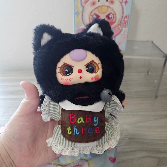 Baby Three Kitten Wardrobe OPEN BOX CONFIRMED Sweet Lace Black cat Plush Pendent - Picture 4 of 11